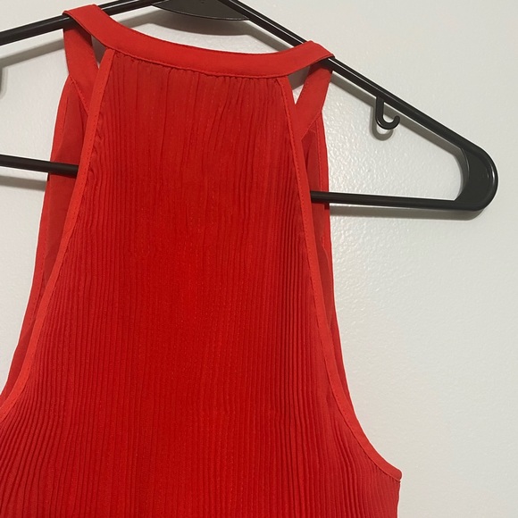 Zara red pleated Sleeveless ruffle tie detail beautiful top size Small - Picture 11 of 12